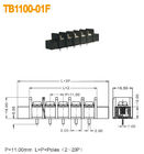 25A Brass Electrical Terminal Block 300V With Flange PBT 11mm Pitch Black