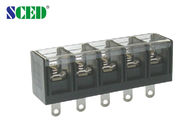 High Voltage Barrier Terminal Block With Plastic Cover 40A Brass 2-12 Poles 20-8 AWG