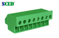 اللون الأخضر 3.81ملم وصلة في الكتلة النهائية الأجزاء الأنثوية 300 فولت 10A