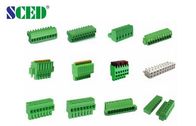 5.08mm Female Connector 300V Plug In Terminal Block Green Connector