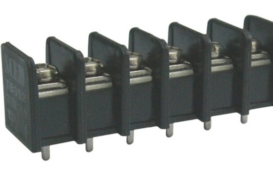 UL94-V0 كتل طرفية نحاسية سوداء PCB 20A / 300V M4 برغي 9.525 مم