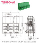 خطوة الاتصالات 10.16mm PCB Screw Terminal Block 57A 2-16 Poles