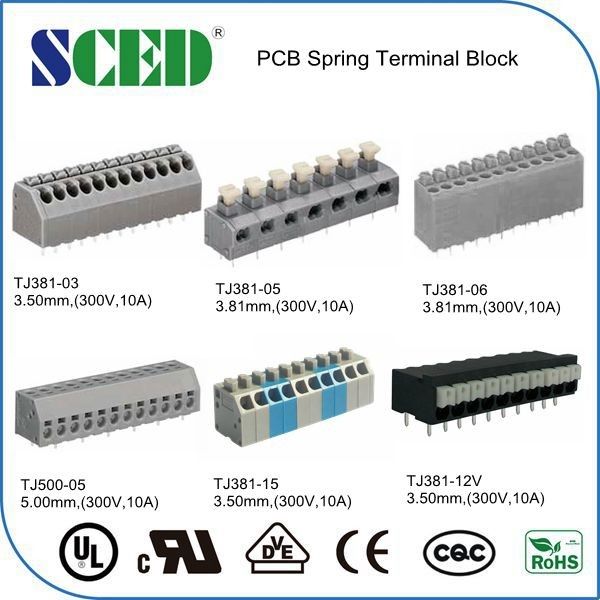 3.50mm الربيع دفع محطة كتلة 5AMP 16-22 أوغ بب سكريوليس محطة اتصال