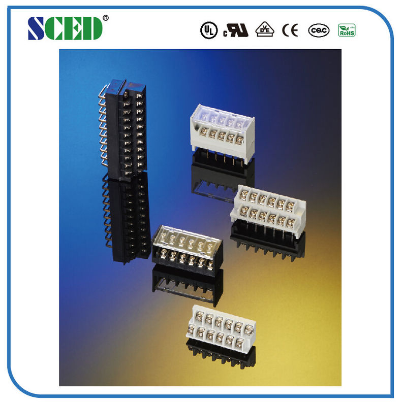 Black Pcb Terminal Blocks 20A/300V M4 Screw 9.525mm Pitch UL94-V0 Brass