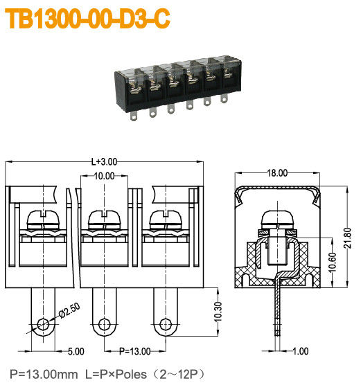 20-8AWG كتل طرفية عالية الجهد مع غطاء بلاستيكي 40A نحاس 2-12 أقطاب
