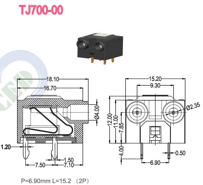 بلاك نهاية 300 فولت 10A PBT الأسود من نوع المسمار للاتصال الكهربائي -40C- 105C