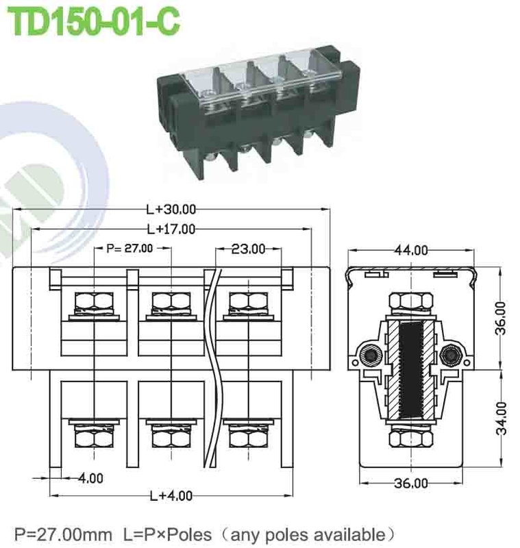 150A PBT محطة الطاقة الكتلة وصلة حفر المضرب 27.0mm M8 المسمار