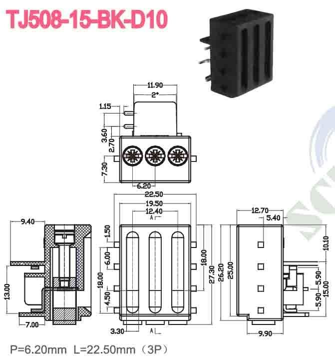 250V/300V/400V/500V Voltage Rating PCB Terminal Block for Electrical Applications