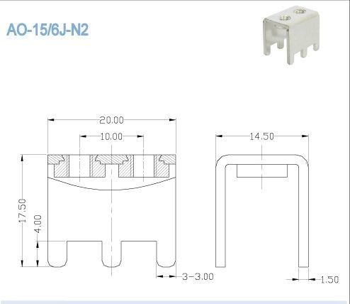 ملحقات كتلة المحطة الطرفية عالية الحالية M5 ، مكونات إلكترونية 80A PCB 10x10.5mm