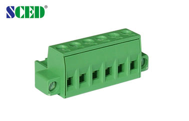 الأخضر الكهربائية كتل المحطة PA66 النحاس الملعب 5.08mm 300V 18A 2 - 22 البولنديين