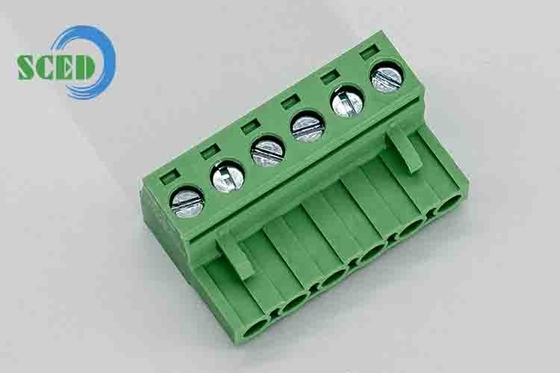 مسافة 5.08 ملم بلاك محطة قابلة للشحن النحاس الأخضر M3 PA66 12-30 AWG